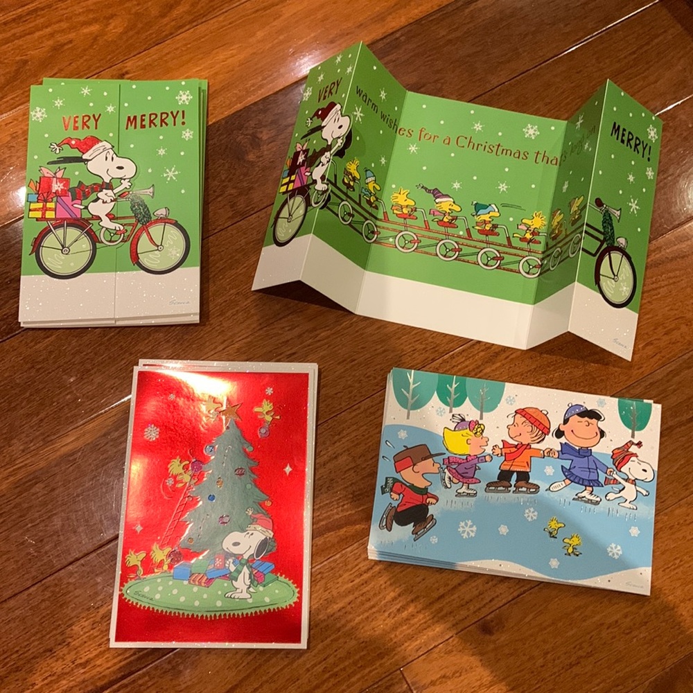 Hallmark Snoopy winter Christmas cards